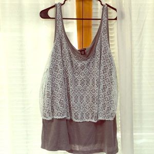 Gray and white tank top torrid size 2